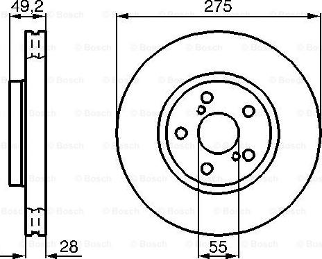 BOSCH 0 986 478 583 - Спирачен диск vvparts.bg