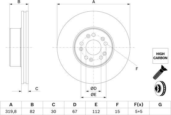 BOSCH 0 986 478 527 - Спирачен диск vvparts.bg