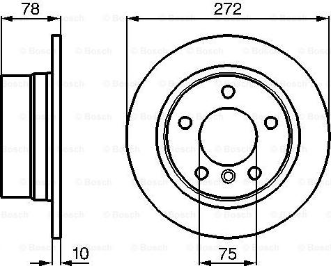 BOSCH 0 986 478 641 - Спирачен диск vvparts.bg