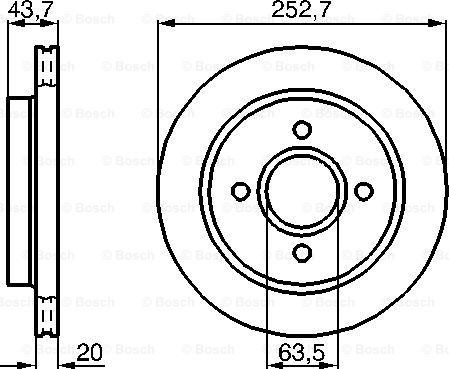 BOSCH 0 986 478 605 - Спирачен диск vvparts.bg