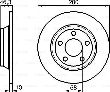 BOSCH 0 986 478 615 - Спирачен диск vvparts.bg