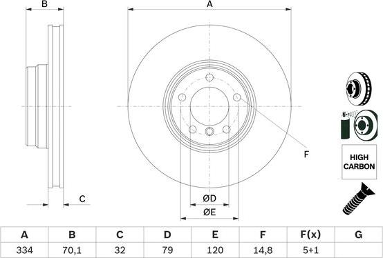 BOSCH 0 986 478 623 - Спирачен диск vvparts.bg