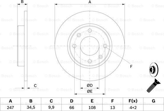 BOSCH 0 986 478 046 - Спирачен диск vvparts.bg