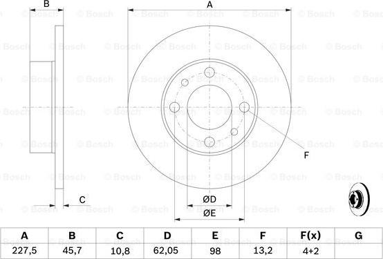 BOSCH 0 986 478 063 - Спирачен диск vvparts.bg