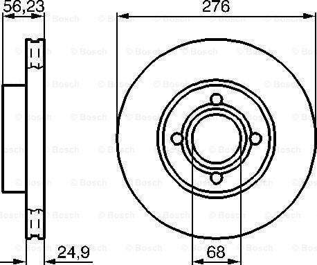 BOSCH 0 986 478 137 - Спирачен диск vvparts.bg