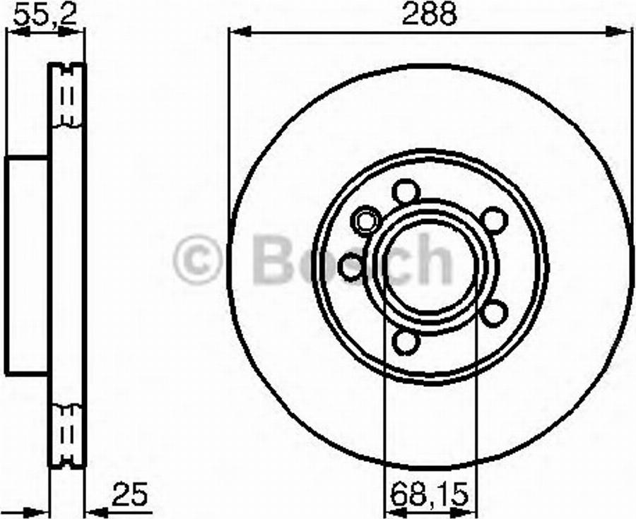 BOSCH 0 986 478 845 - Спирачен диск vvparts.bg