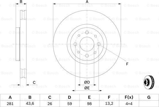 BOSCH 0 986 478 855 - Спирачен диск vvparts.bg