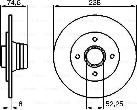 BOSCH 0 986 478 866 - Спирачен диск vvparts.bg