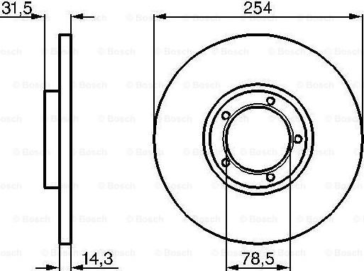 BOSCH 0 986 478 345 - Спирачен диск vvparts.bg