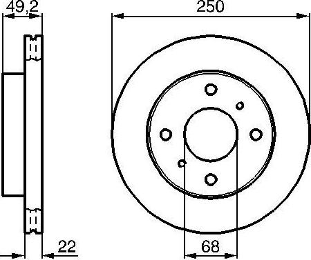 BOSCH 0986478361 - Спирачен диск vvparts.bg