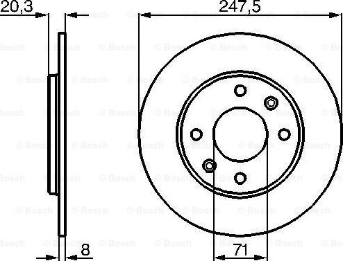 BOSCH 0 986 478 371 - Спирачен диск vvparts.bg