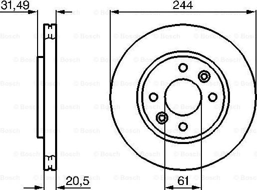 BOSCH 0 986 478 278 - Спирачен диск vvparts.bg