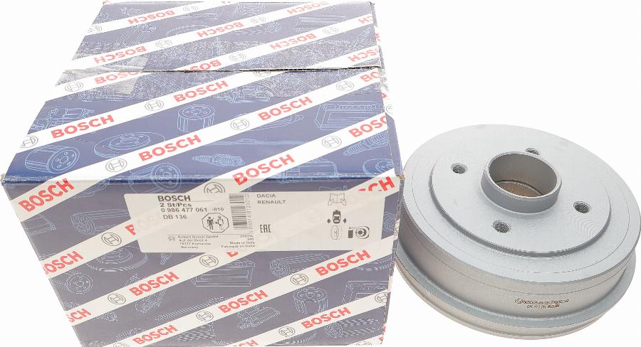 BOSCH 0 986 477 061 - Спирачен барабан vvparts.bg