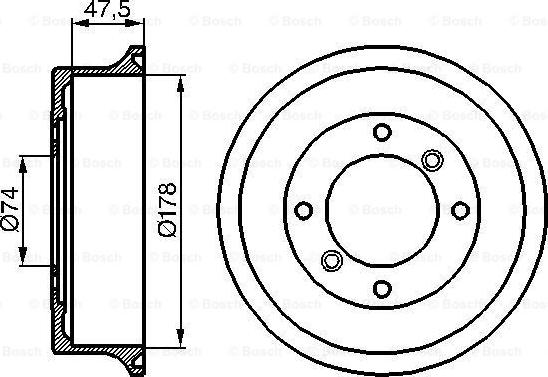 BOSCH 0 986 477 062 - Спирачен барабан vvparts.bg