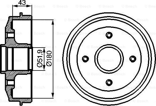 BOSCH 0 986 477 020 - Спирачен барабан vvparts.bg