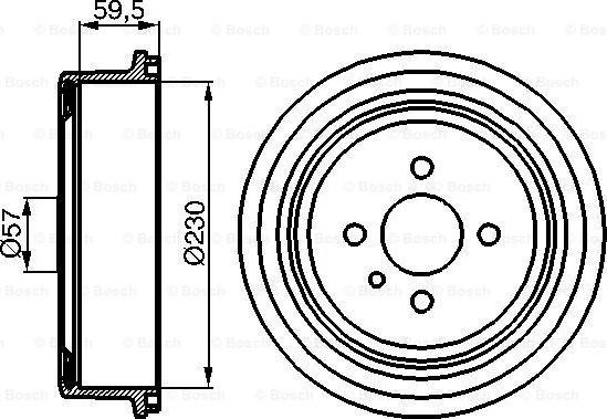 BOSCH 0 986 477 022 - Спирачен барабан vvparts.bg