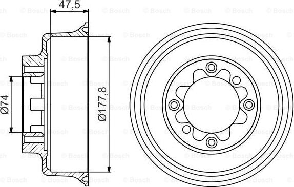 BOSCH 0 986 477 154 - Спирачен барабан vvparts.bg