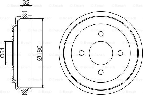 BOSCH 0 986 477 164 - Спирачен барабан vvparts.bg