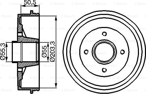 BOSCH 0 986 477 108 - Спирачен барабан vvparts.bg