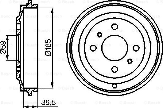 BOSCH 0 986 477 125 - Спирачен барабан vvparts.bg