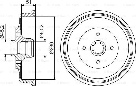 BOSCH 0 986 477 179 - Спирачен барабан vvparts.bg