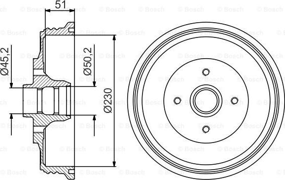 BOSCH 0 986 477 178 - Спирачен барабан vvparts.bg