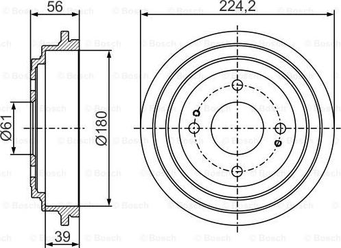 BOSCH 0 986 477 306 - Спирачен барабан vvparts.bg