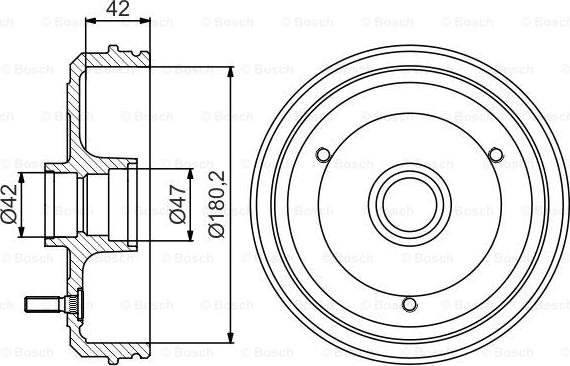 BOSCH 0 986 477 243 - Спирачен барабан vvparts.bg