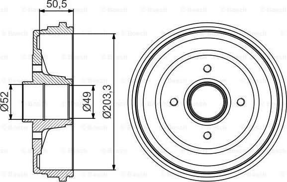 BOSCH 0 986 477 206 - Спирачен барабан vvparts.bg