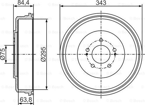 BOSCH 0 986 477 285 - Спирачен барабан vvparts.bg