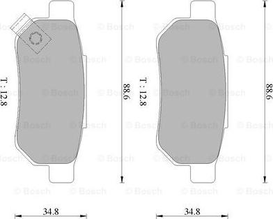 BOSCH 0 986 505 909 - Комплект спирачно феродо, дискови спирачки vvparts.bg