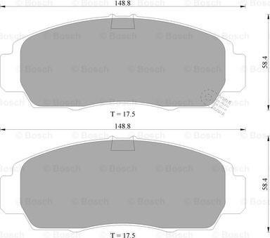 BOSCH 0 986 505 404 - Комплект спирачно феродо, дискови спирачки vvparts.bg