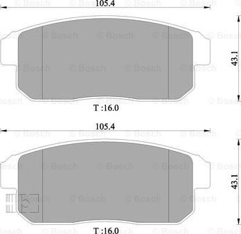 BOSCH 0 986 505 407 - Комплект спирачно феродо, дискови спирачки vvparts.bg