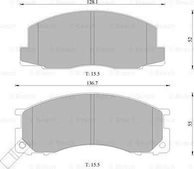 BOSCH 0 986 505 685 - Комплект спирачно феродо, дискови спирачки vvparts.bg