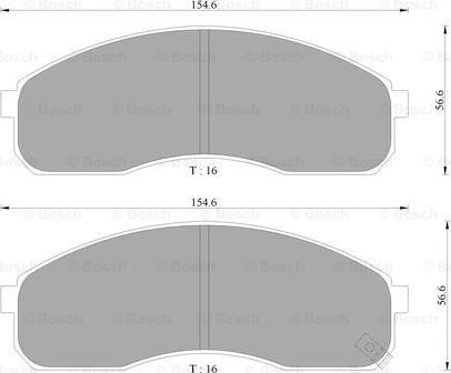 BOSCH 0 986 505 096 - Комплект спирачно феродо, дискови спирачки vvparts.bg