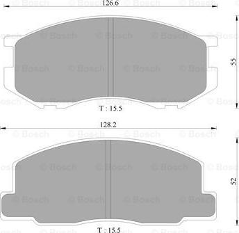 BOSCH 0 986 505 343 - Комплект спирачно феродо, дискови спирачки vvparts.bg