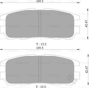 BOSCH 0 986 505 367 - Комплект спирачно феродо, дискови спирачки vvparts.bg