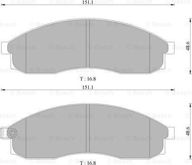 BOSCH 0 986 505 382 - Комплект спирачно феродо, дискови спирачки vvparts.bg