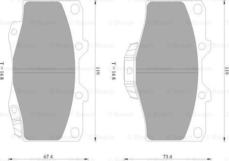 BOSCH 0 986 505 798 - Комплект спирачно феродо, дискови спирачки vvparts.bg