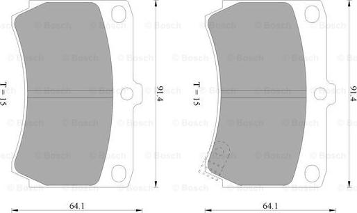 BOSCH 0 986 505 705 - Комплект спирачно феродо, дискови спирачки vvparts.bg