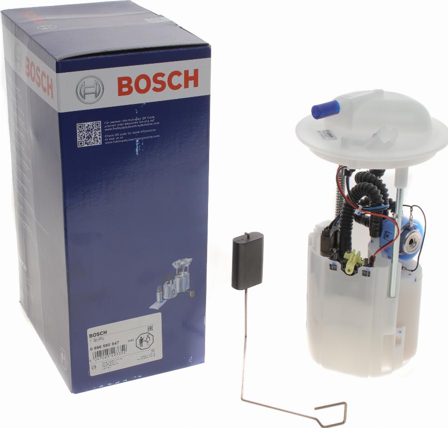 BOSCH 0 986 580 947 - Горивопроводен модул (горивна помпа+сонда) vvparts.bg