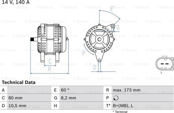 BOSCH 0 986 049 950 - Генератор vvparts.bg