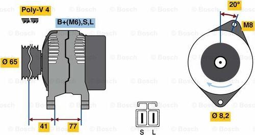 BOSCH 0 986 049 900 - Генератор vvparts.bg