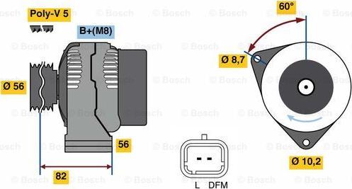 BOSCH 0 986 049 910 - Генератор vvparts.bg