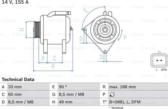 BOSCH 0 986 049 450 - Генератор vvparts.bg