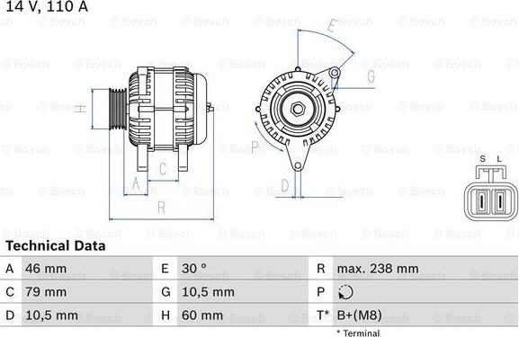 BOSCH 0 986 049 500 - Генератор vvparts.bg