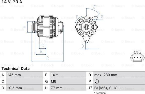 BOSCH 0 986 049 510 - Генератор vvparts.bg