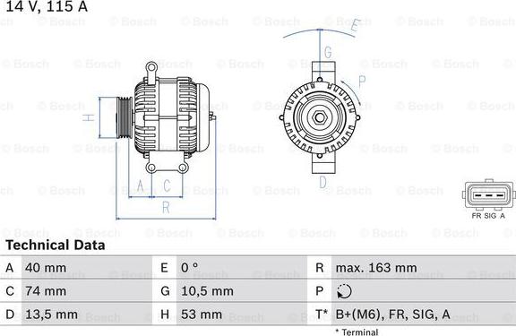 BOSCH 0 986 049 520 - Генератор vvparts.bg