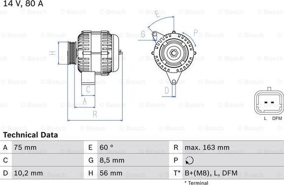 BOSCH 0 986 049 630 - Генератор vvparts.bg