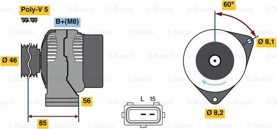 BOSCH 0 986 049 620 - Генератор vvparts.bg